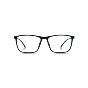 eyehold Rectangle Matt Black Classic Design frame for Men & Women(52)