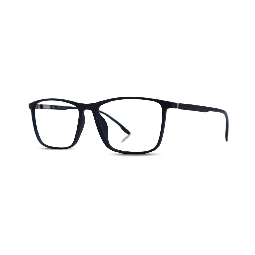 eyehold Rectangle Matt Black Classic Design frame for Men & Women(52)