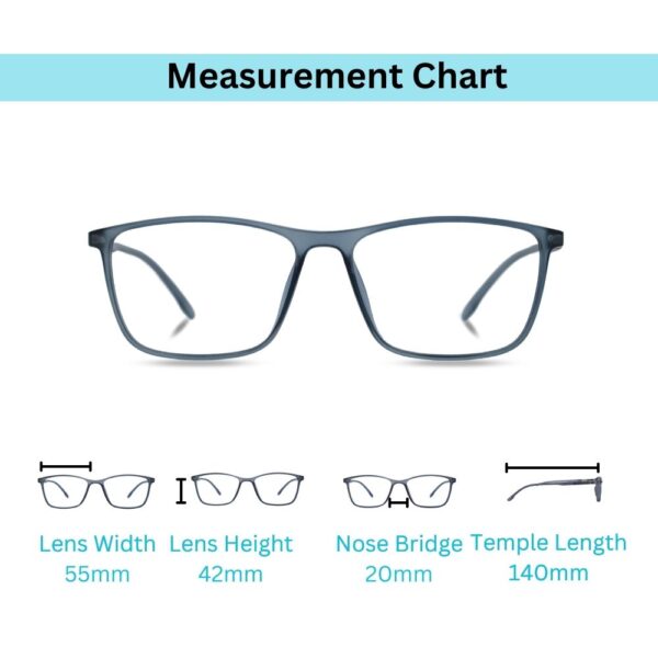 eyehold Rectangle Matt Grey Classic Design frame for Men & Women(52)