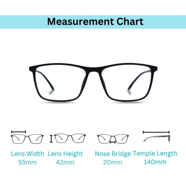 eyehold Rectangle Matt Black Classic Design frame for Men & Women(52)