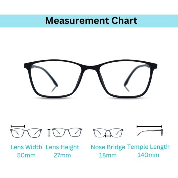 eyehold Rectangle Matt Black Classic Design frame for Men & Women(48)