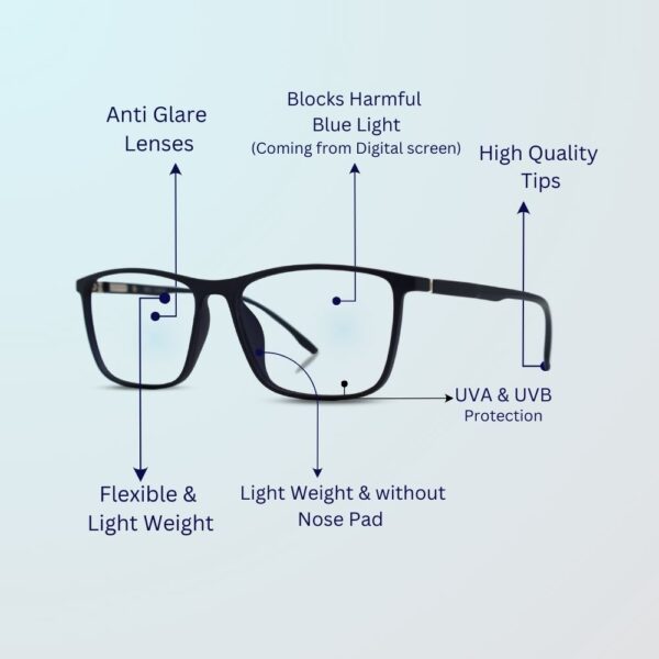 eyehold Rectangle Matt Black Classic Design frame for Men & Women(52)