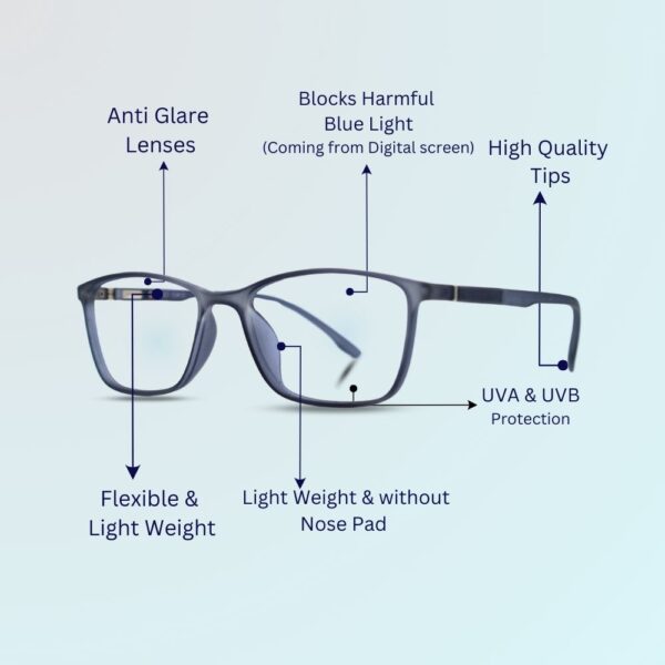 "Upgrade your look with the eyehold Rectangle Matt Grey Classic Design Frame for Men & Women (48). A sleek and versatile frame that combines modern elegance with everyday durability."