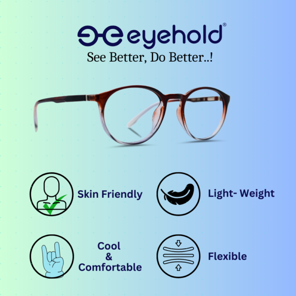 eyehold Full Rim Round Frame Stylish & Durable Design for Men & Women (49 mm)