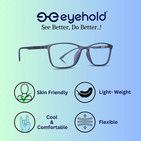 eyehold Rectangle Matt Grey Classic Design frame for Men & Women(48)