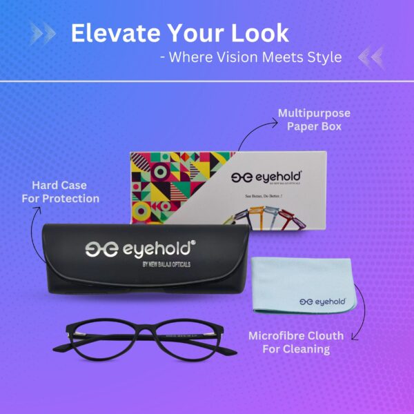 Mattflex Black Cat Eye Full Rim TR90 Women Eyeglass Frame - Image 7