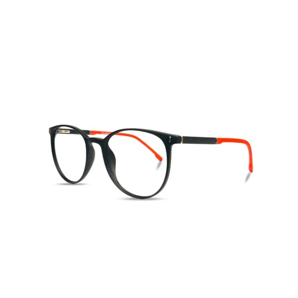 Mattflex Red Black Round Full Rim TR90 Unisex Eyeglass Frame - Image 2