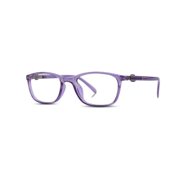Purple Rectangle Full Rim TR90 Kids Eyeglass Frame - Image 2